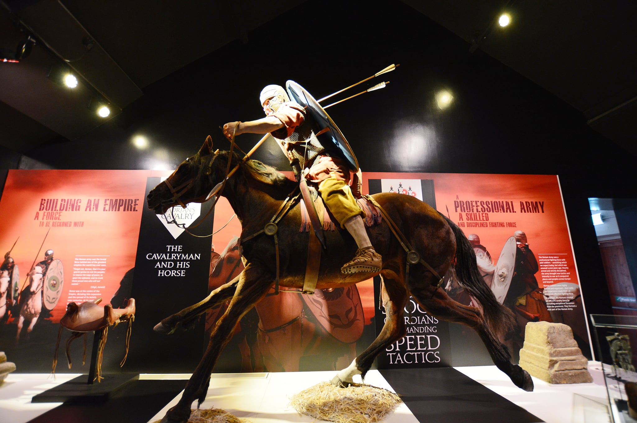alt="Roman Army Museum model horse and horseman"